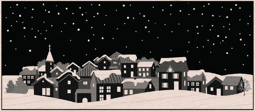 Winter Town Stamp