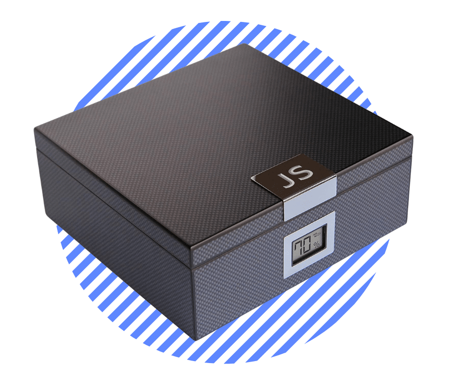 Monogrammed Carbon Fiber Design Humidor