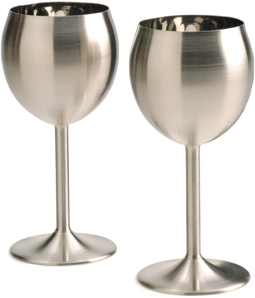 RSVP Stainless Steel Wine Glasses (Set of 2)