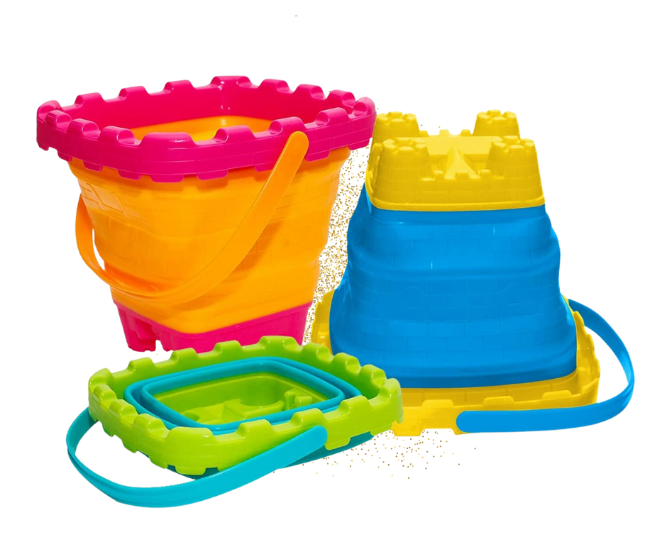 Collapsable Beach Buckets with Storage Bag