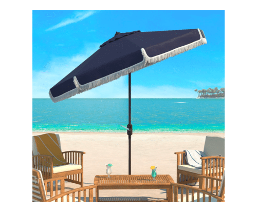 Safavieh Fringe Crank Patio Umbrella on Sale