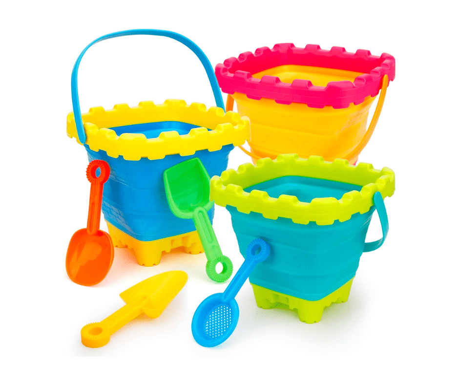 Foldable Collapsible Beach Bucket Set