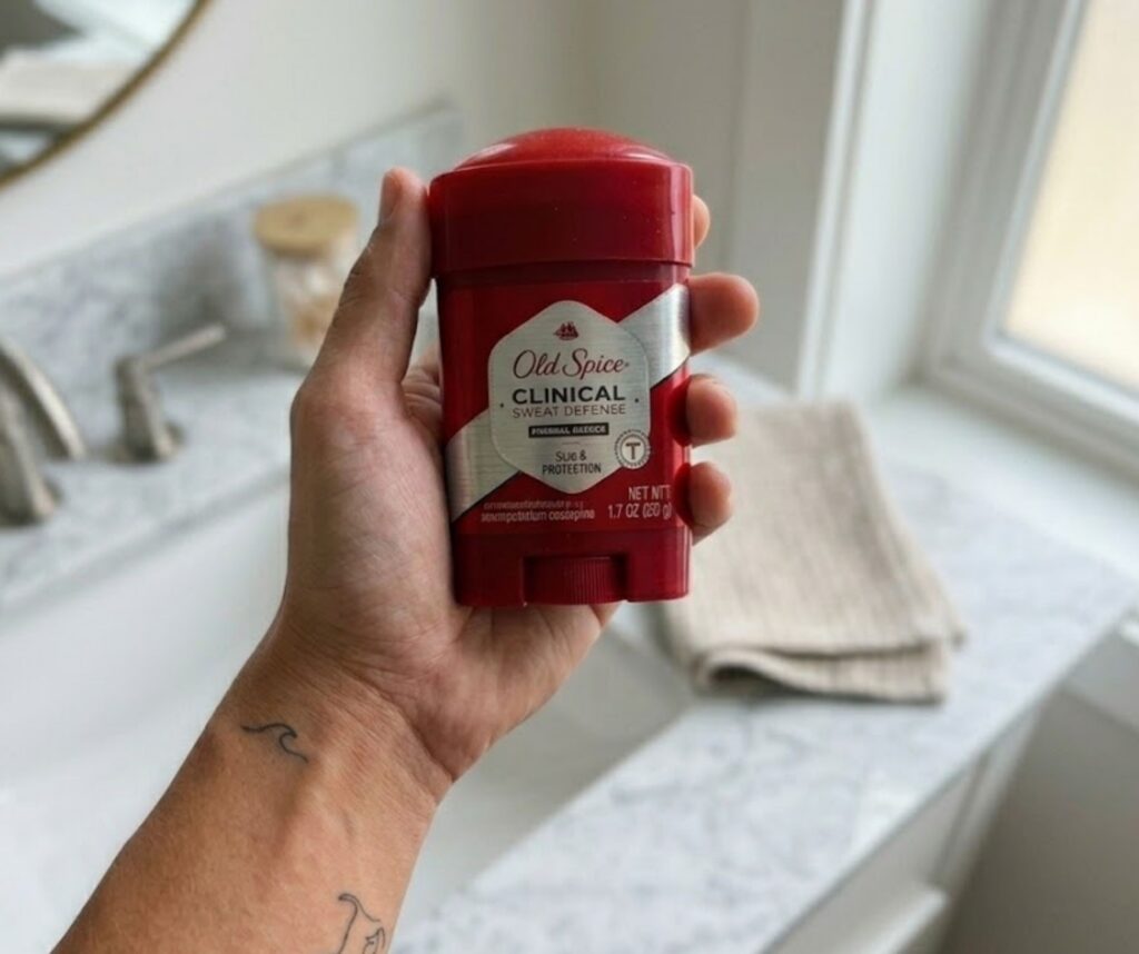 Old Spice Clinical Sweat Defense antiperspirant in a soft solid stick