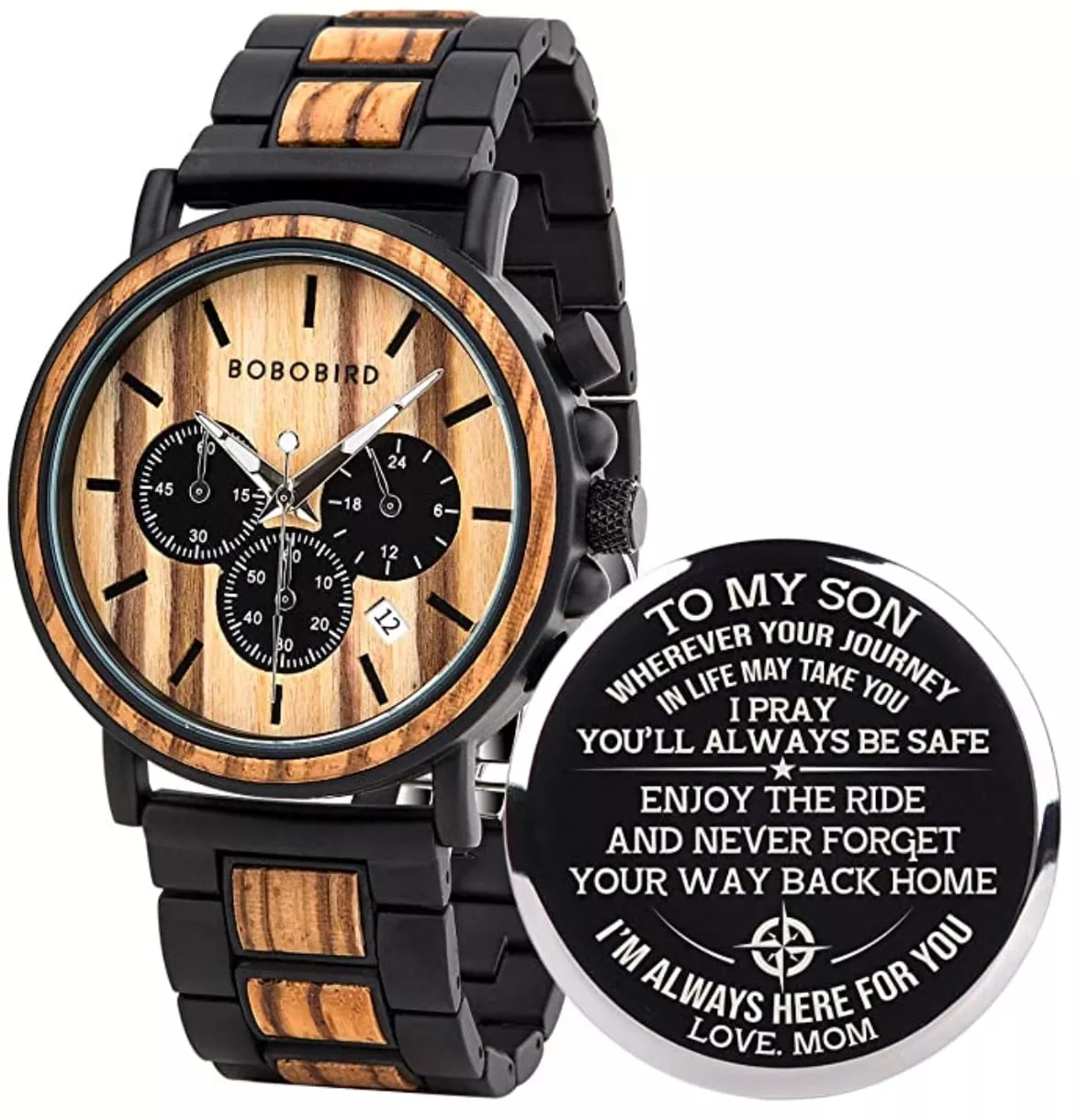 Mens Personalized Engraved Wooden Watch