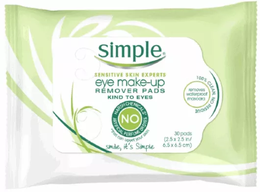 Simple Sensitive Skin Experts Eye Makeup Remover Pads